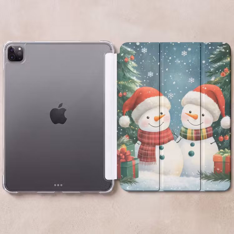 iPad-Hülle - Schneemann - Weihnachtsschnee - Grün - Rot — 6