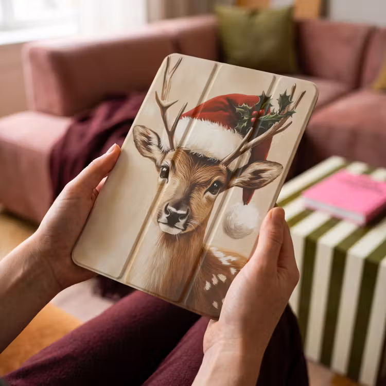 iPad-Hülle - Weihnachten - Hirsch - Geweih - Rot — 4