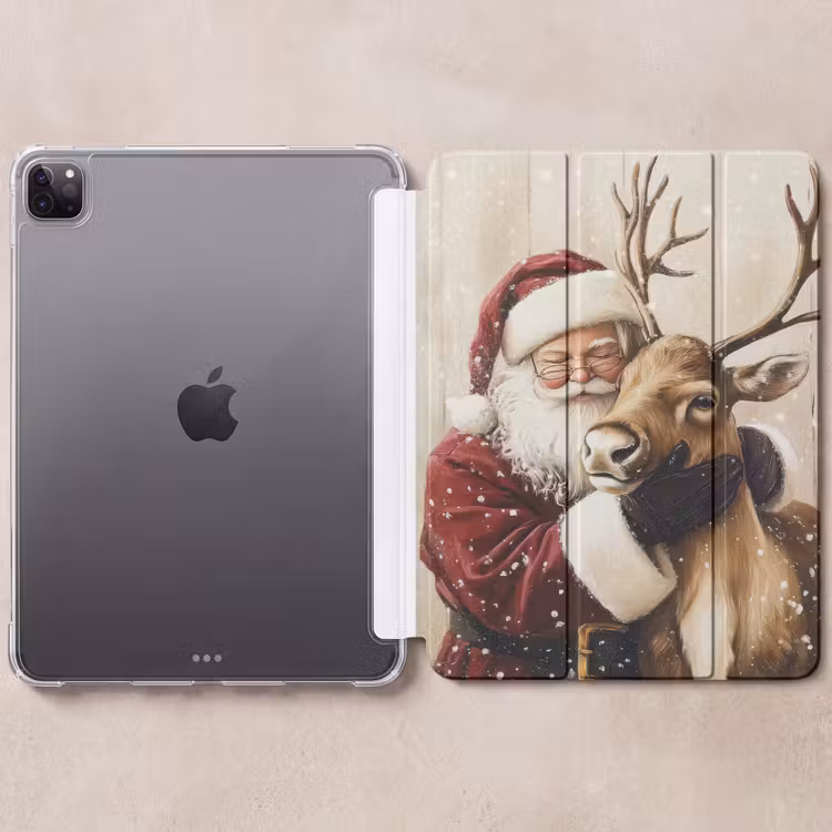 iPad-Hülle - Weihnachtsmann - Rentier - Schnee - Bunt — 6