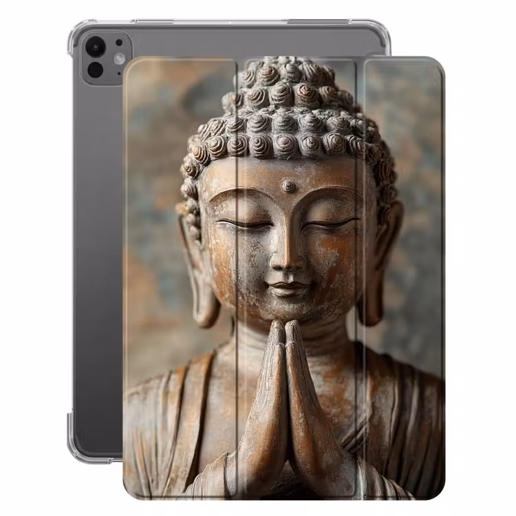 iPad-Hülle - Buddha - Statue - Braun - Ruhe — 1