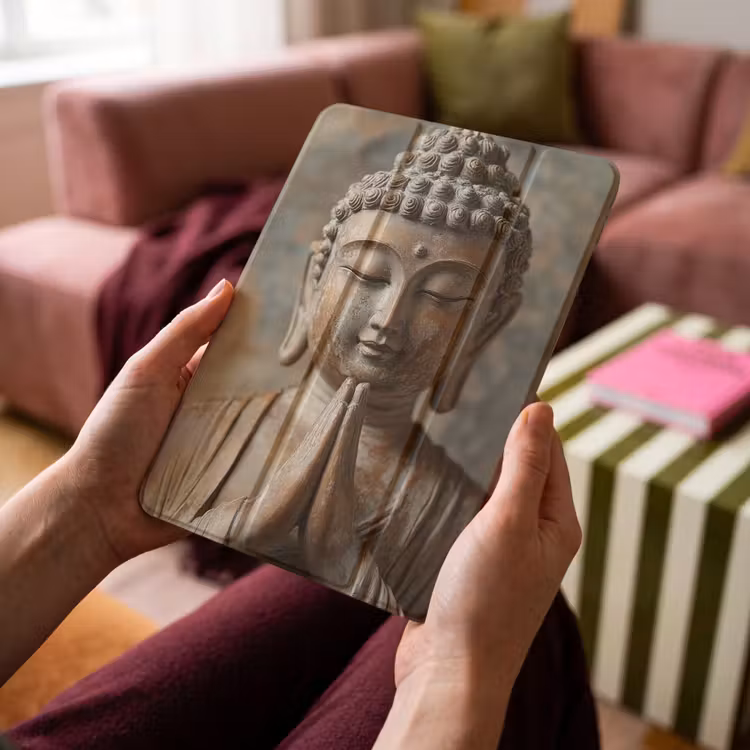 iPad-Hülle - Buddha - Statue - Braun - Ruhe — 4