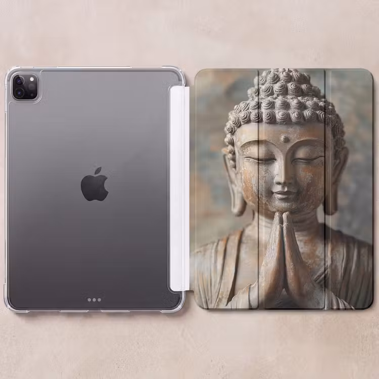 iPad-Hülle - Buddha - Statue - Braun - Ruhe — 6