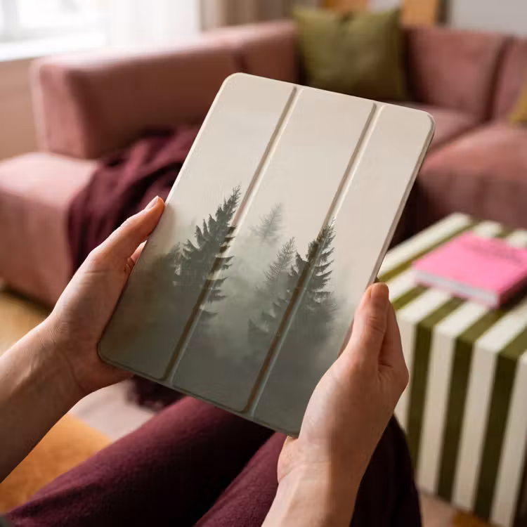 iPad-Hülle - Fichte - Bäume - Grün - Beige — 4