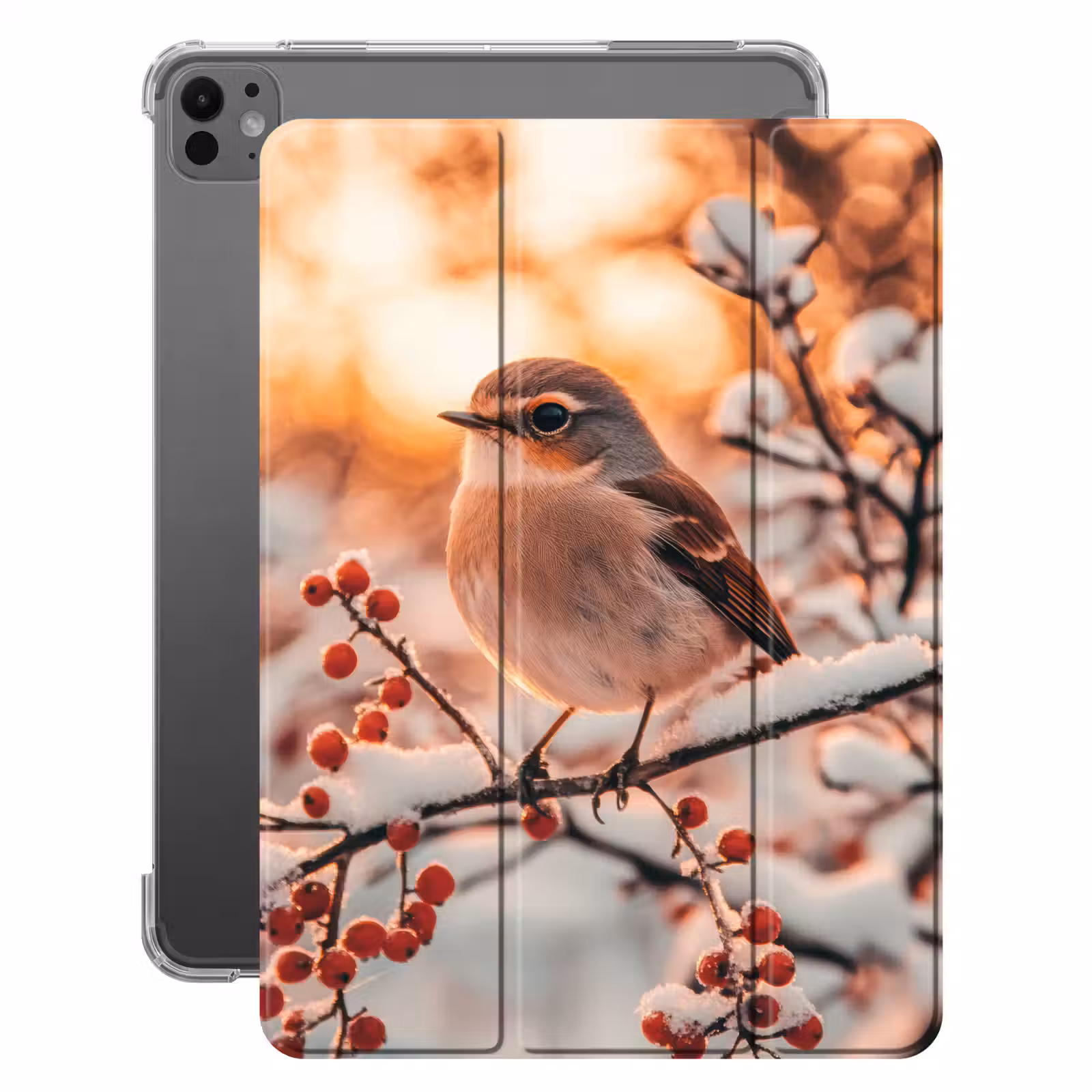 iPad-Hülle - Vogel - Zweig - Winter - Tiere - Schnee — 1