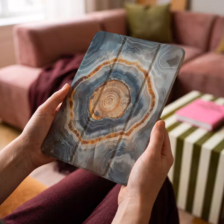 iPad-Hülle - Kreis - Ringe - Stein - Schattierungen — 4