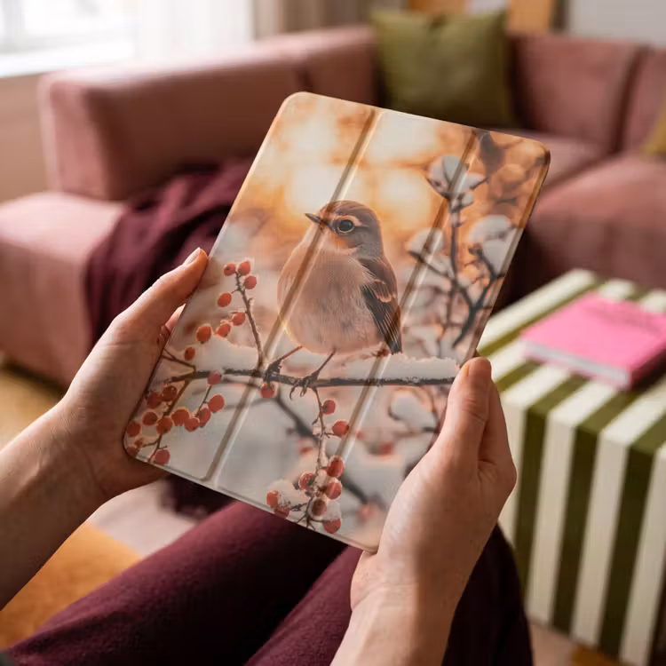 iPad-Hülle - Vogel - Zweig - Winter - Tiere - Schnee — 4