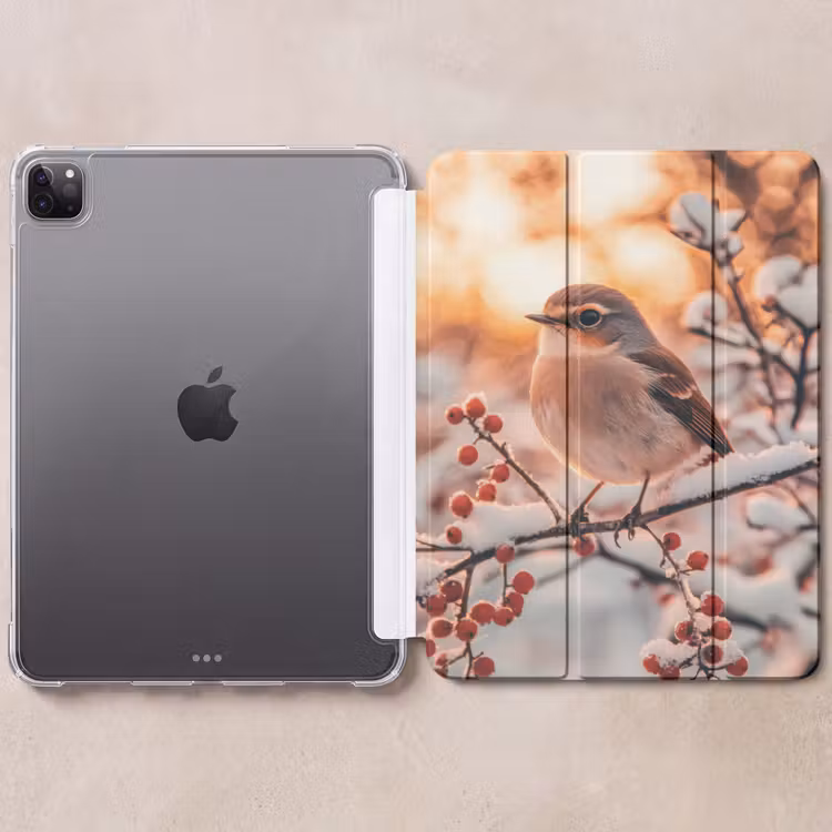 iPad-Hülle - Vogel - Zweig - Winter - Tiere - Schnee — 6