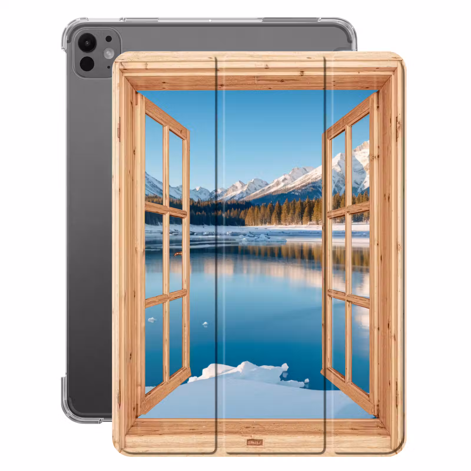 iPad-Hülle - Ansichten - Landschaft - Winter - See - Berg - Aussicht — 1