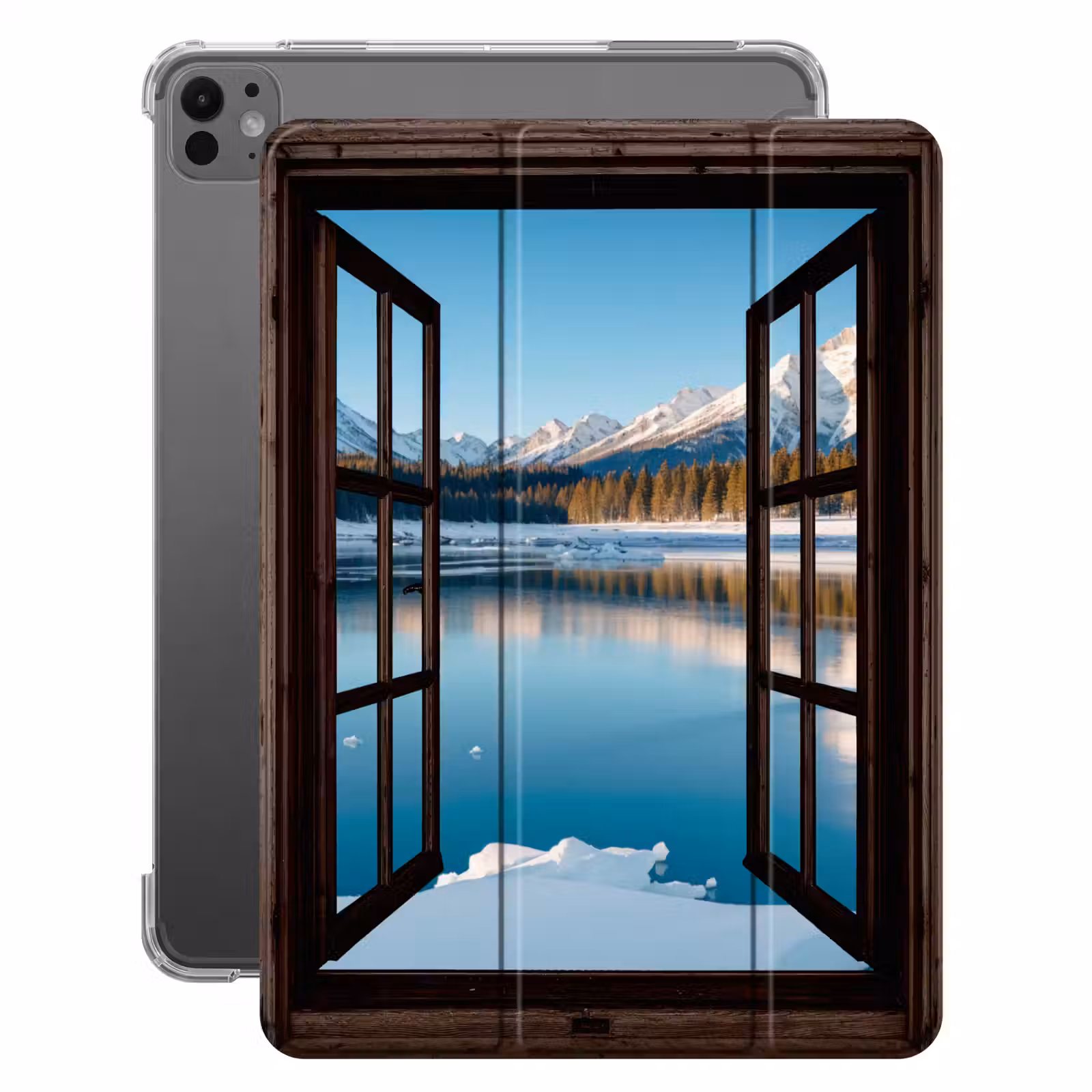 iPad-Hülle - Durchblick - Winterlandschaft - See - Berge - Ausblicke — 1