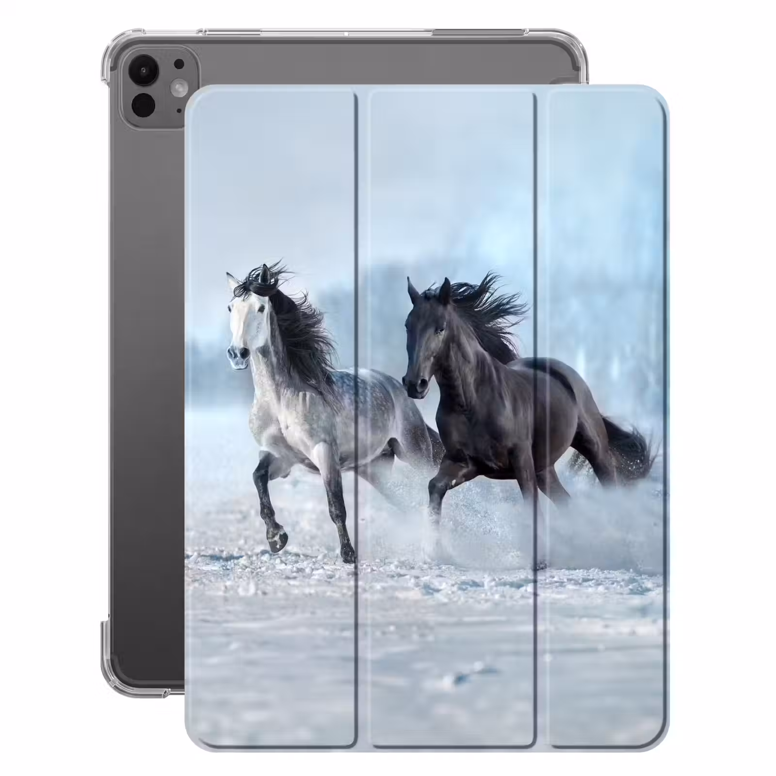 iPad-Hülle - Pferde - Winter - Tiere - Natur - Schnee — 1