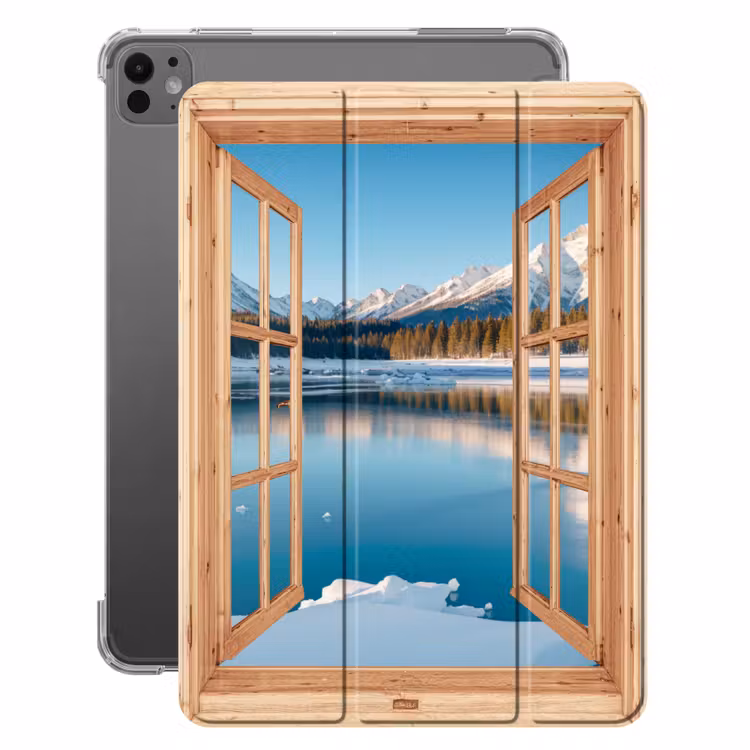 iPad-Hülle - Ansichten - Landschaft - Winter - See - Berg - Aussicht — 1