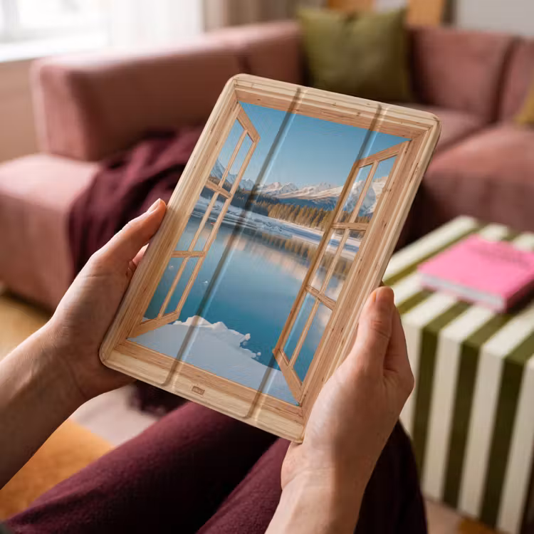 iPad-Hülle - Ansichten - Landschaft - Winter - See - Berg - Aussicht — 4