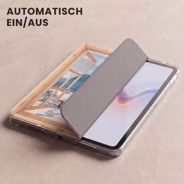 iPad-Hülle - Durchblick - Winterlandschaft - Hütte - Berge - Aussicht — 5