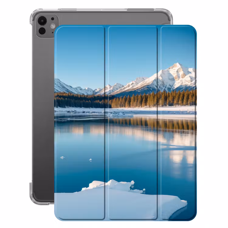 iPad-Hülle - Landschaft - Winter - See - Berg - Aussicht - Eis — 1
