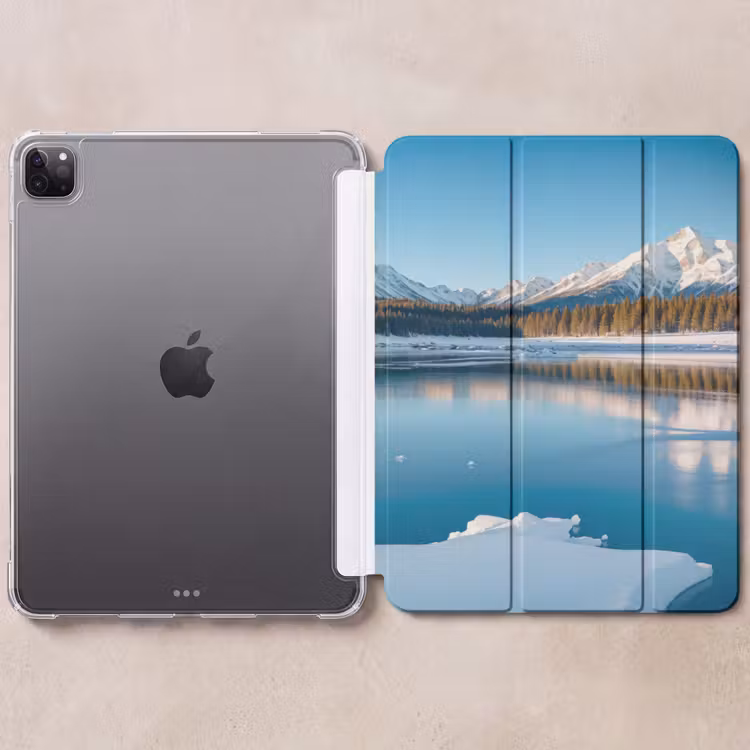 iPad-Hülle - Landschaft - Winter - See - Berg - Aussicht - Eis — 6