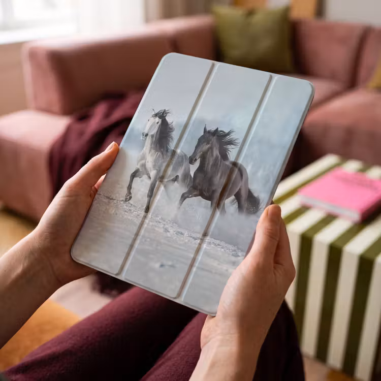 iPad-Hülle - Pferde - Winter - Tiere - Natur - Schnee — 4