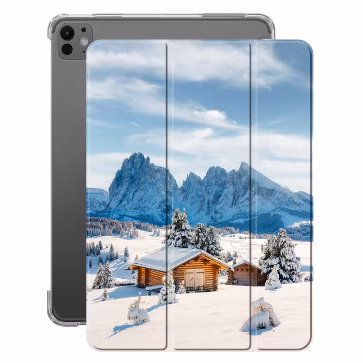 iPad-Hülle - Winter - Hütte - Berge - Aussicht - Schnee — 1