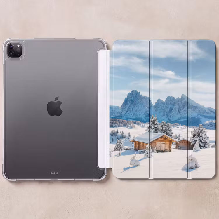 iPad-Hülle - Winter - Hütte - Berge - Aussicht - Schnee — 6
