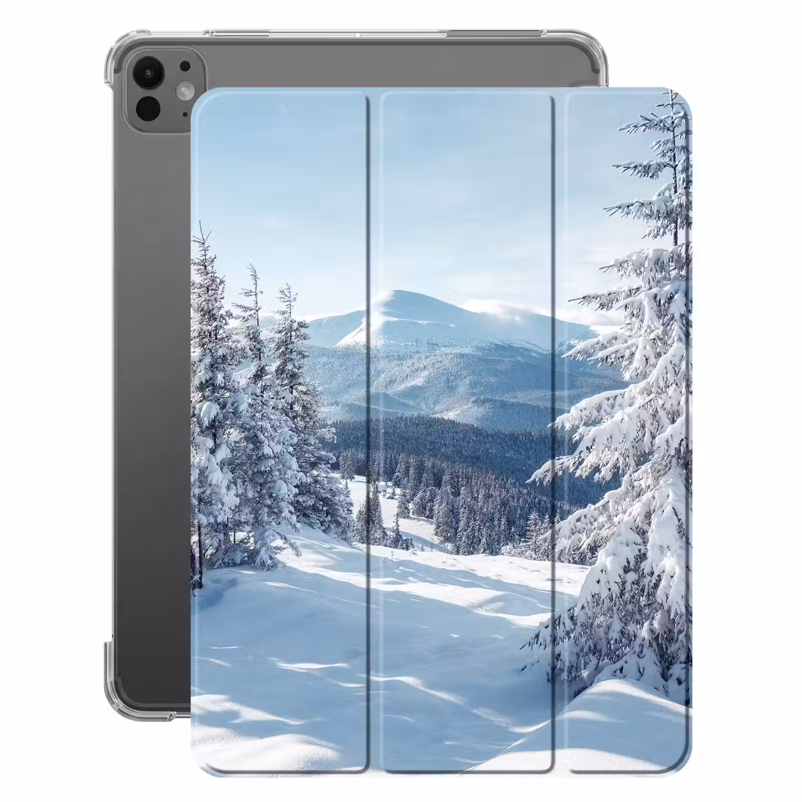 iPad-Hülle - Winterlandschaft - Natur - Berge - Bäume - Schnee — 1