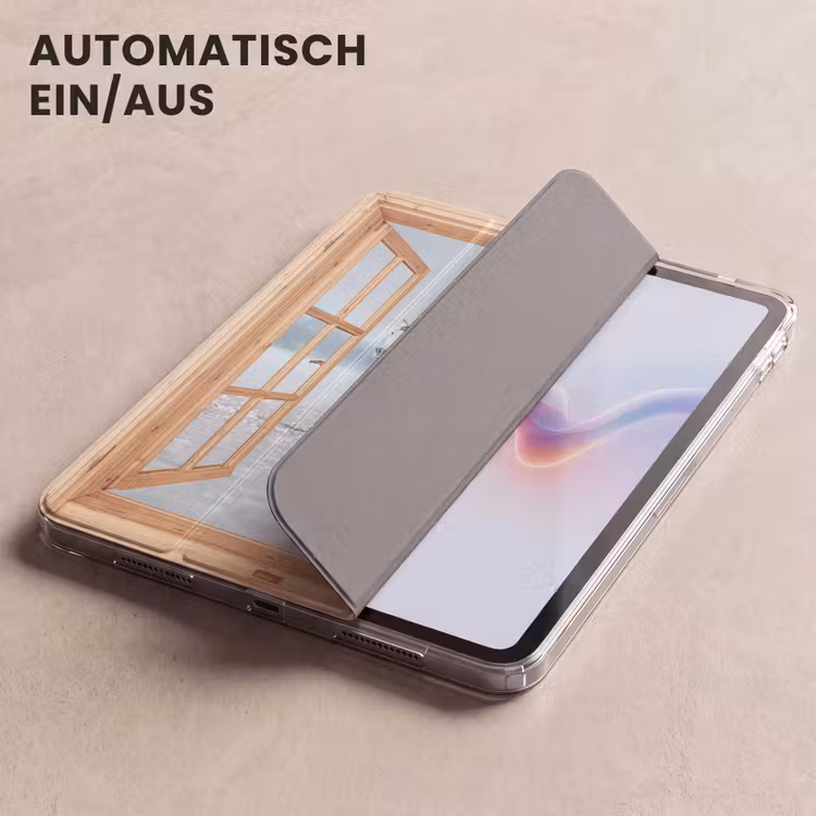 iPad-Hülle - Durchsichtig - Pferde - Winter - Tiere - Natur - Holz — 5