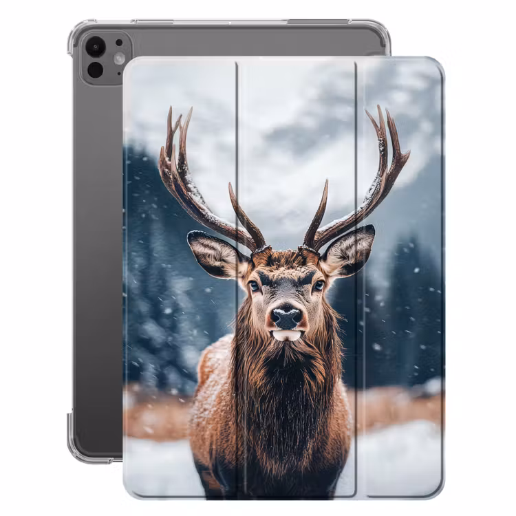 iPad-Hülle - Hirsche - Tiere - Landschaft - Winter - Schnee — 1