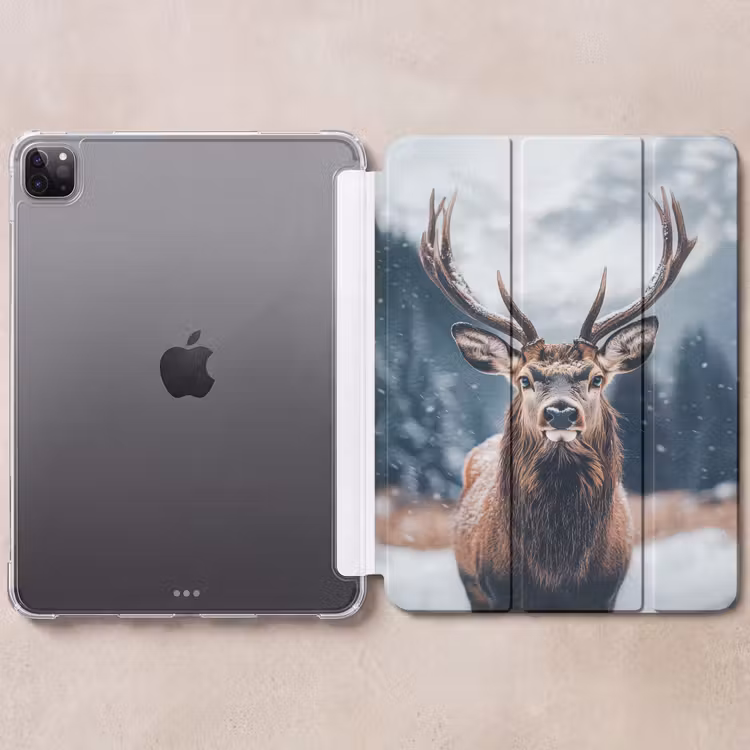 iPad-Hülle - Hirsche - Tiere - Landschaft - Winter - Schnee — 6
