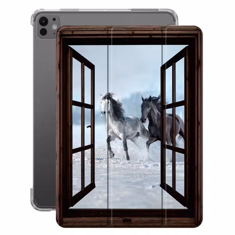 iPad-Hülle - Pferde - Winter - Tiere - Natur - Durchblicken — 1