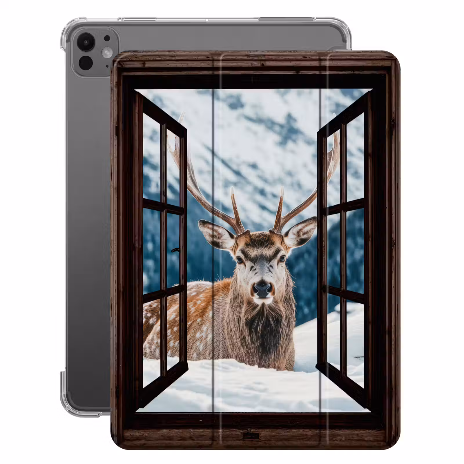 iPad-Hülle - Hirsche - Landschaft - Winter - Natur - Tiere - Ansichten - Berge — 1
