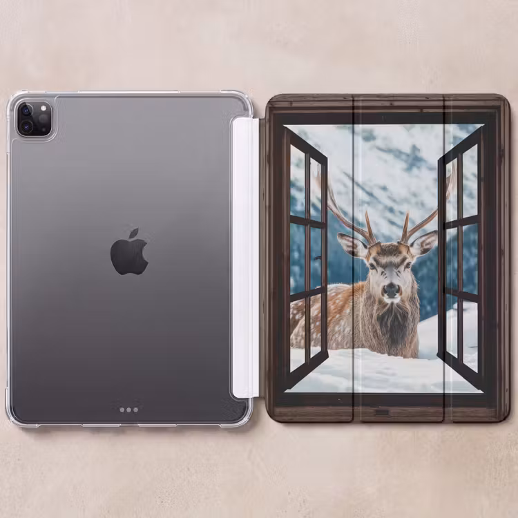 iPad-Hülle - Hirsche - Landschaft - Winter - Natur - Tiere - Ansichten - Berge — 6