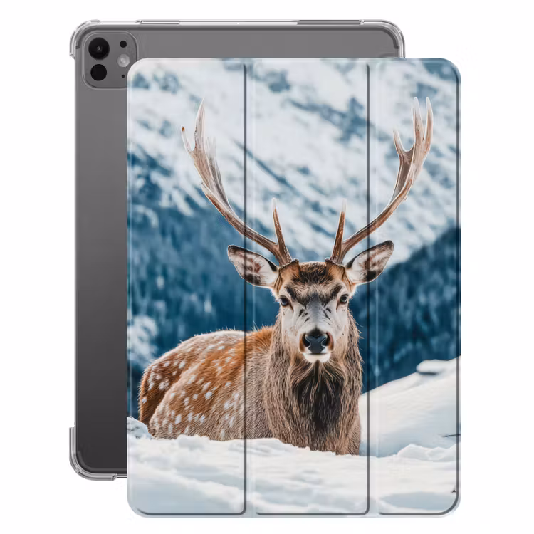iPad-Hülle - Hirsche - Landschaft - Winter - Natur - Tiere - Berge — 1
