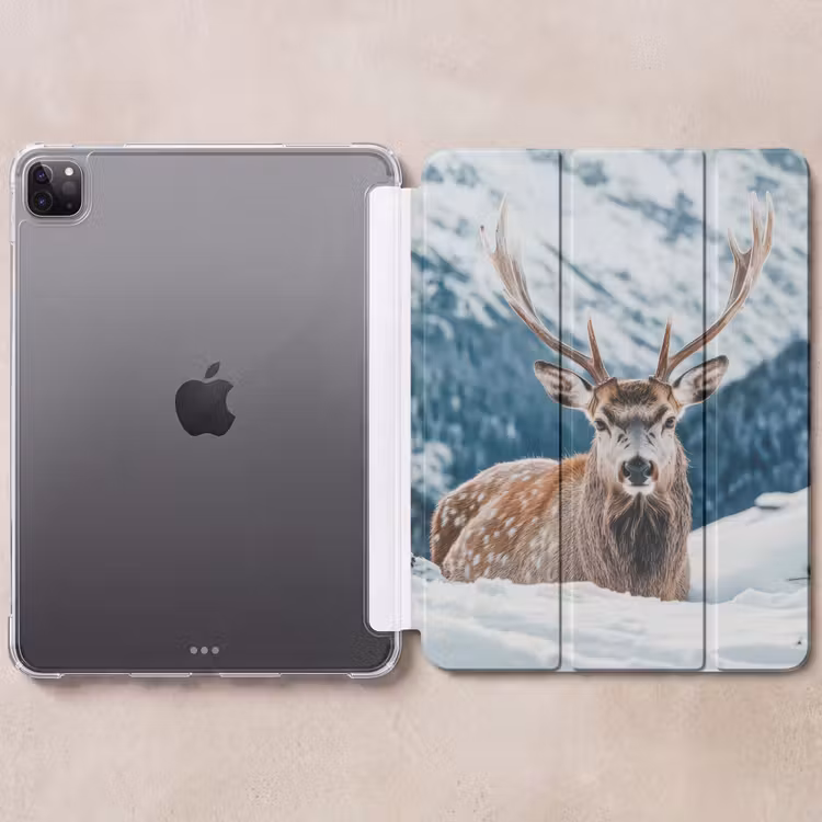 iPad-Hülle - Hirsche - Landschaft - Winter - Natur - Tiere - Berge — 6