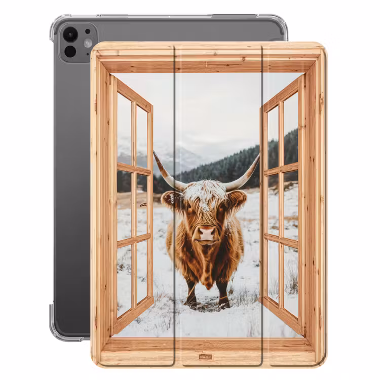 iPad-Hülle - Schottische Highlander - Landschaft - Ländlich - Berge - Winter - Ansichten — 1
