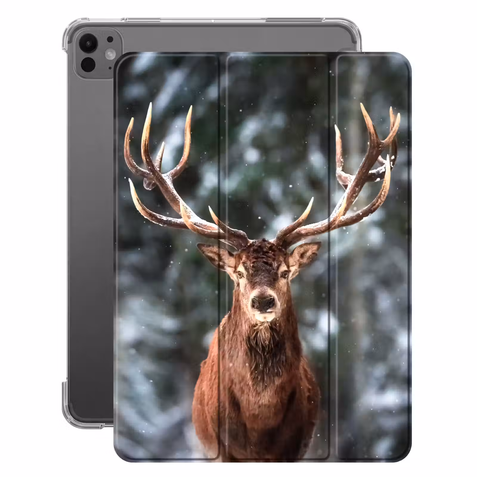 iPad-Hülle - Rotwild - Winter - Schnee - Wald - Natur - Tier — 1