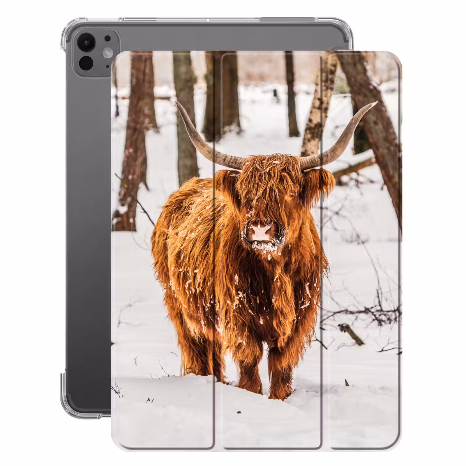 iPad-Hülle - Schottische Highlander - Schnee - Winter - Natur - Tiere — 1