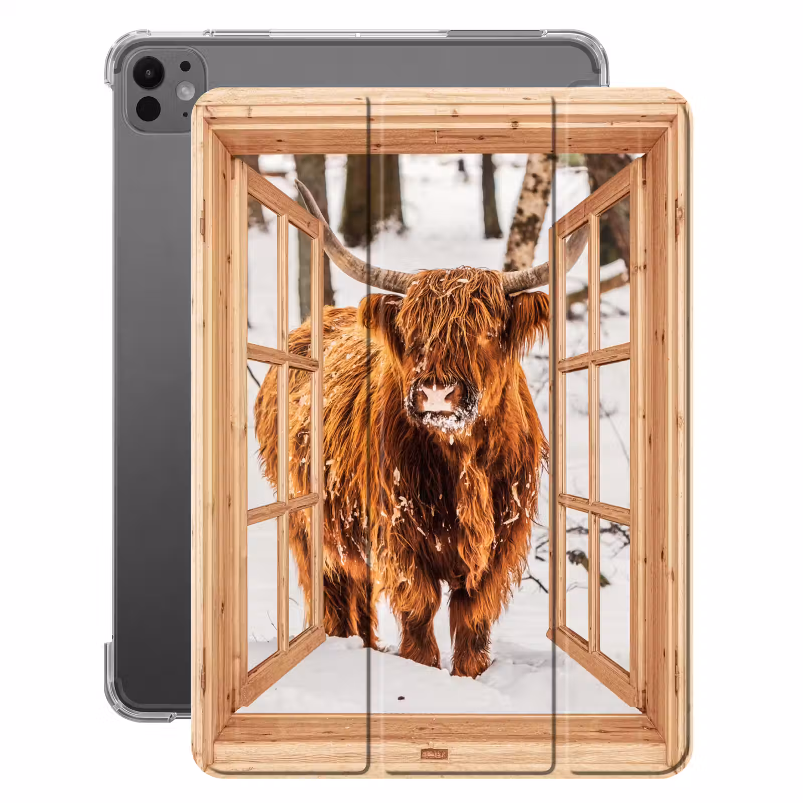 iPad-Hülle - Schottische Highlander - Winter - Landschaft - Natur - Tiere - Ansichten — 1