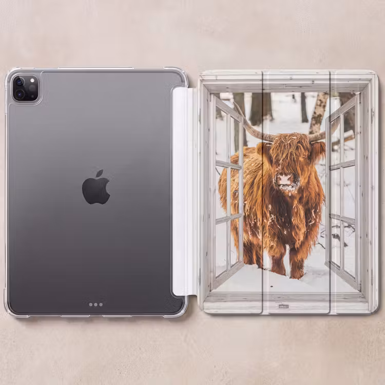 iPad-Hülle - Schottische Highlander - Schnee - Winter - Natur - Tier - Aussicht - Ländlich — 6
