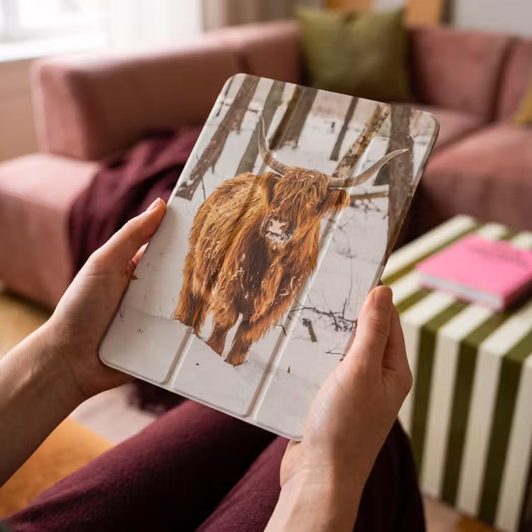 iPad-Hülle - Schottische Highlander - Schnee - Winter - Natur - Tiere — 4