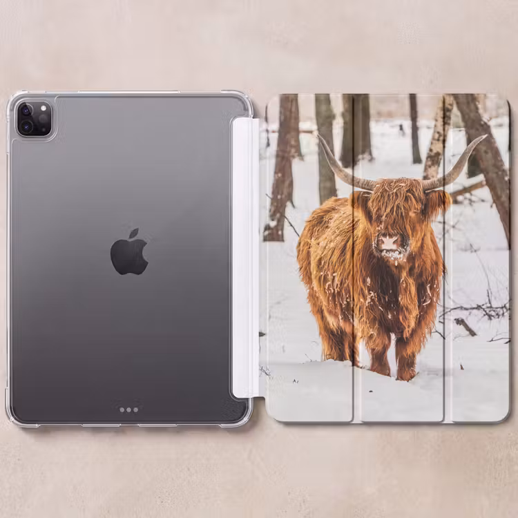 iPad-Hülle - Schottische Highlander - Schnee - Winter - Natur - Tiere — 6