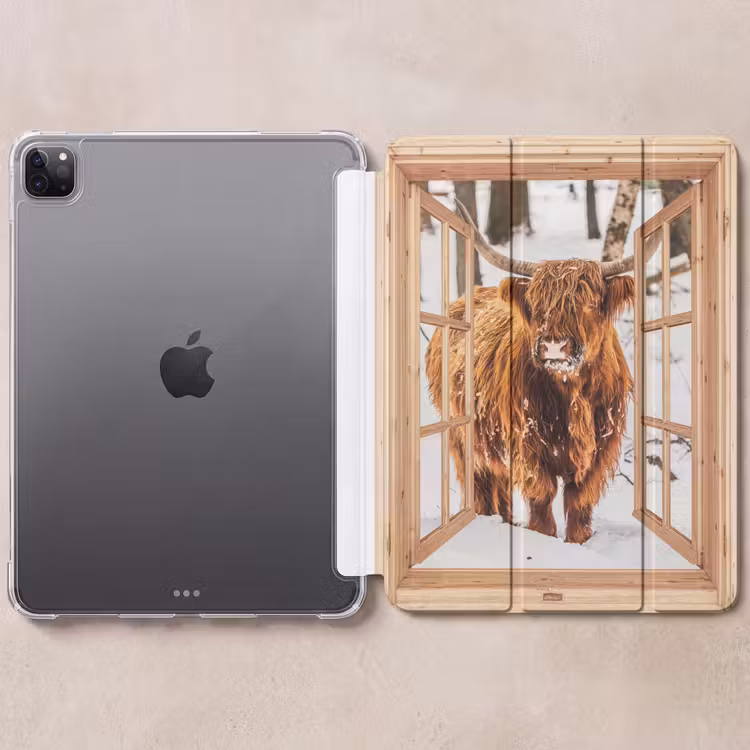 iPad-Hülle - Schottische Highlander - Winter - Landschaft - Natur - Tiere - Ansichten — 6