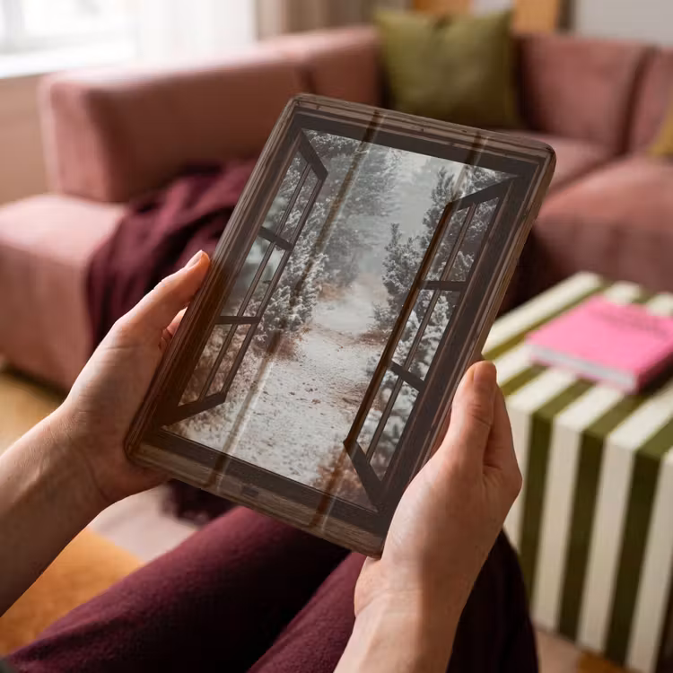 iPad-Hülle - Wald - Winter - Bäume - Natur - Weg - Aussicht — 4