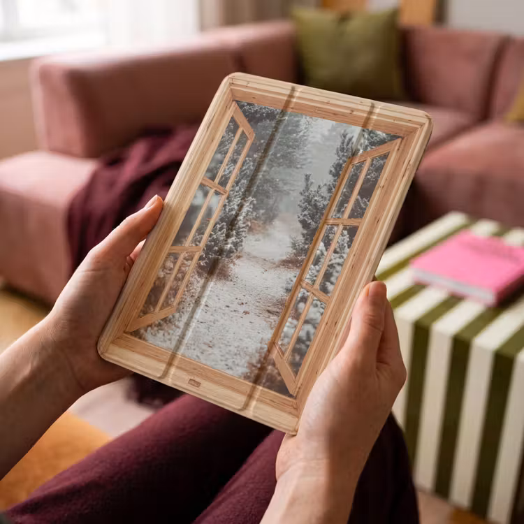 iPad-Hülle - Wald - Winter - Bäume - Natur - Weg - Aussicht — 4