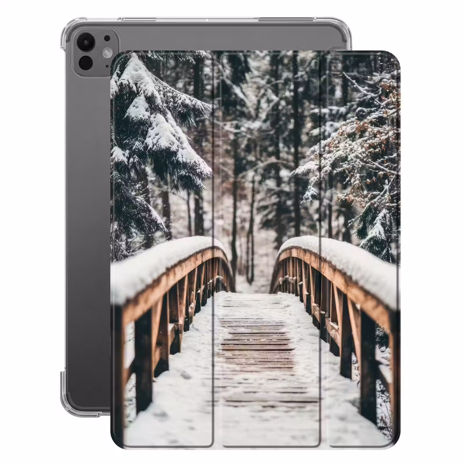 iPad-Hülle - Brücke - Winterlandschaft - Wald - Natur - Schnee — 1