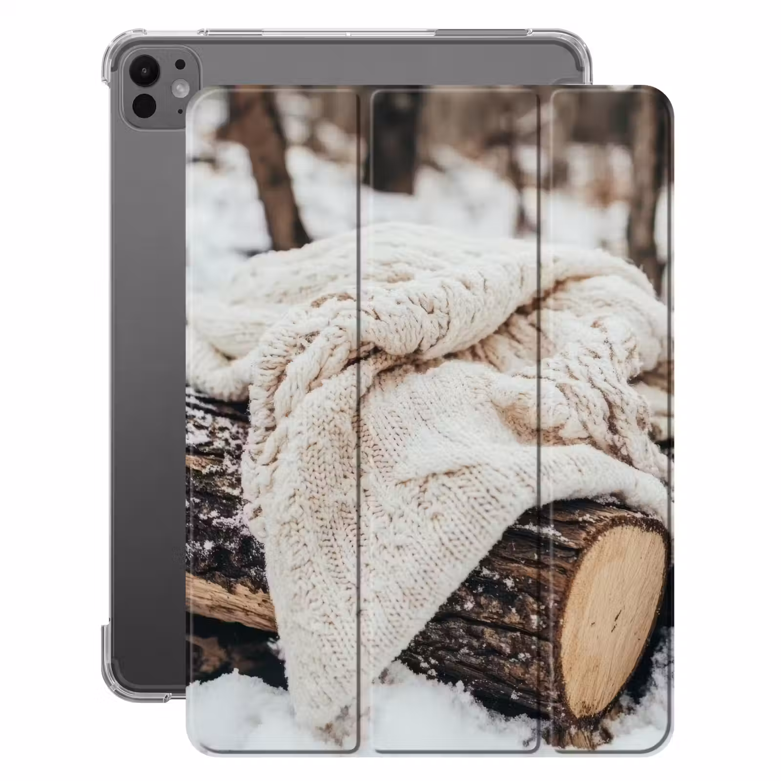 iPad-Hülle - Decke - Weiß - Baumstumpf - Winter - Schnee — 1