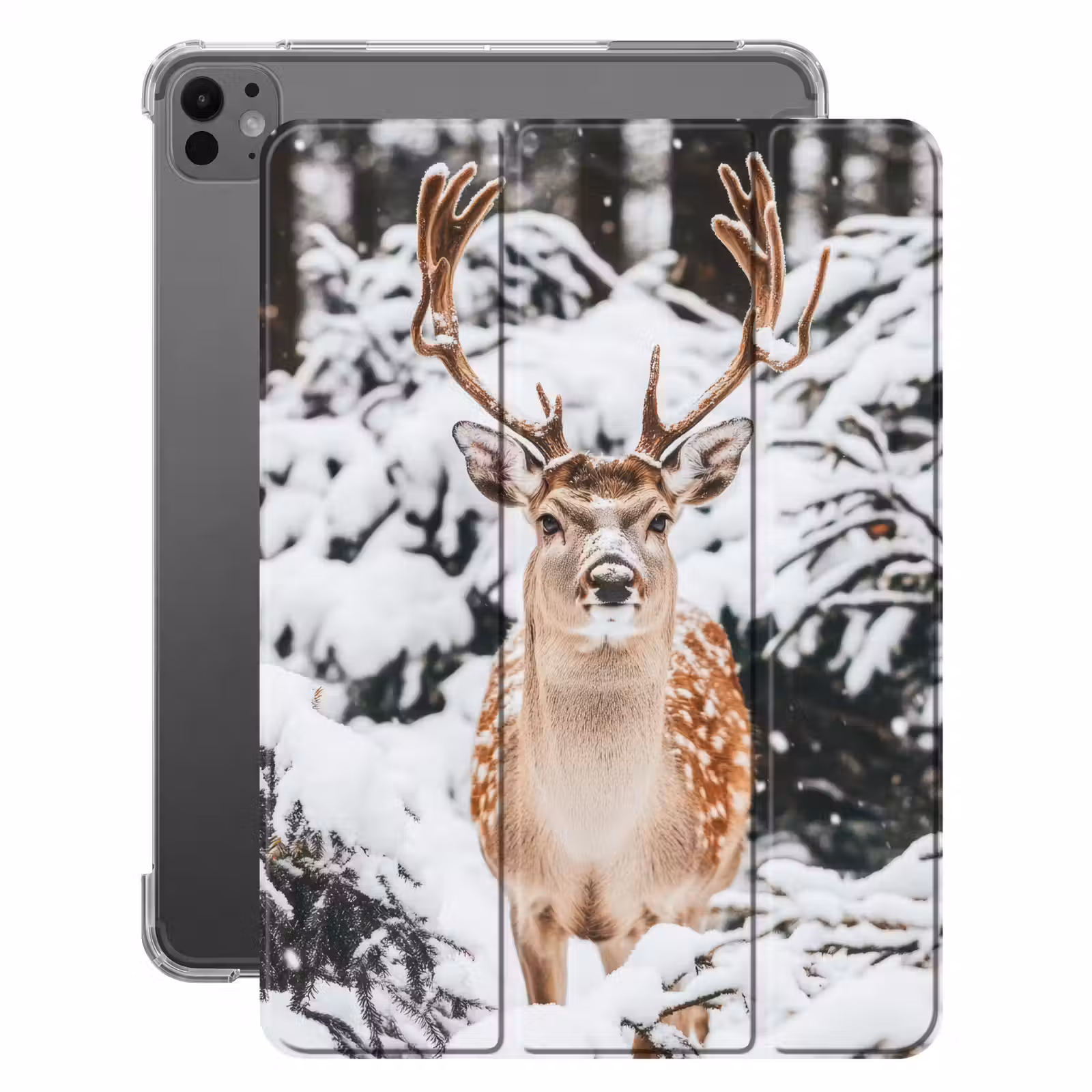 iPad-Hülle - Hirsche - Schnee - Winter - Wald - Tiere — 1