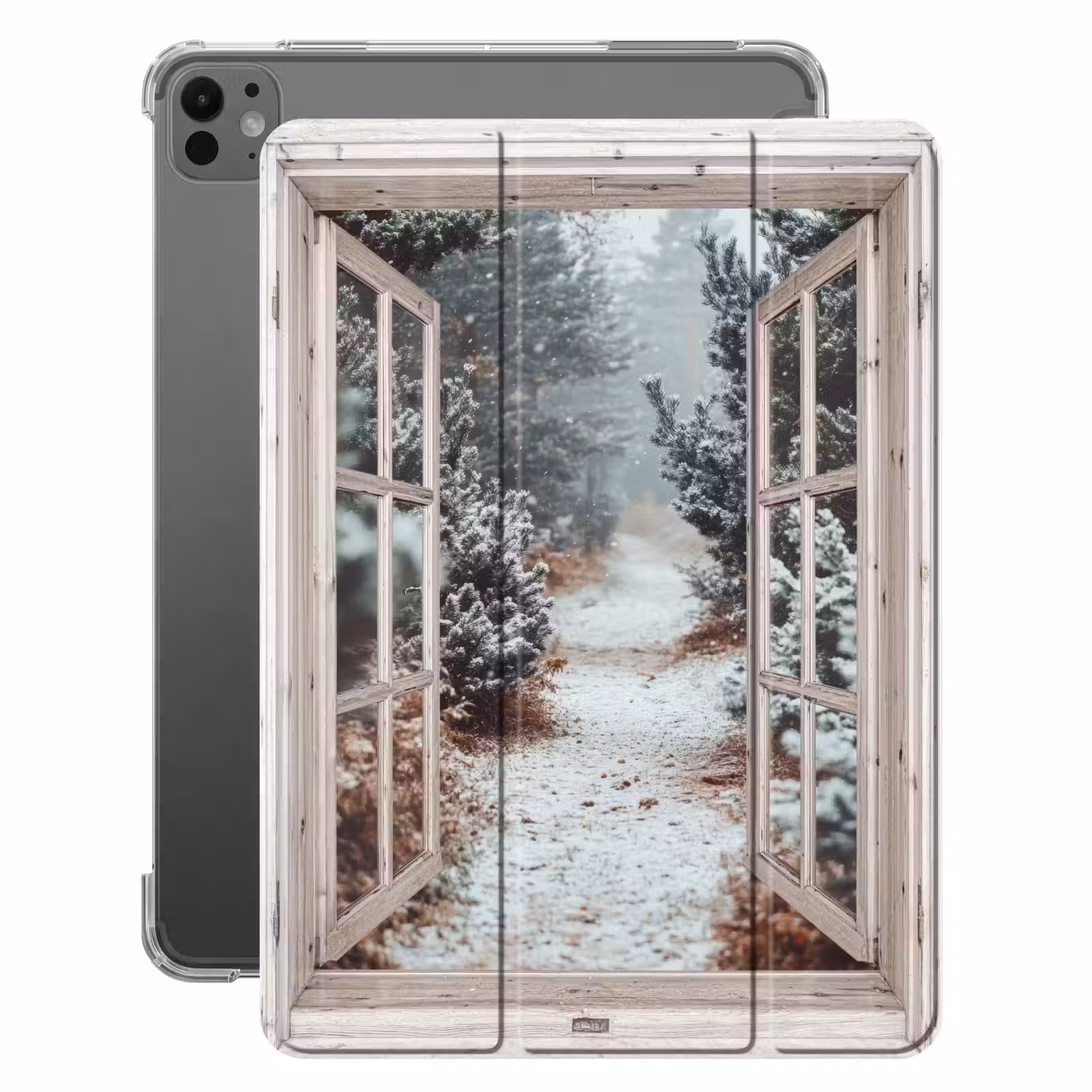 iPad-Hülle - Wald - Winter - Bäume - Natur - Weg - Aussicht - Weiß — 1
