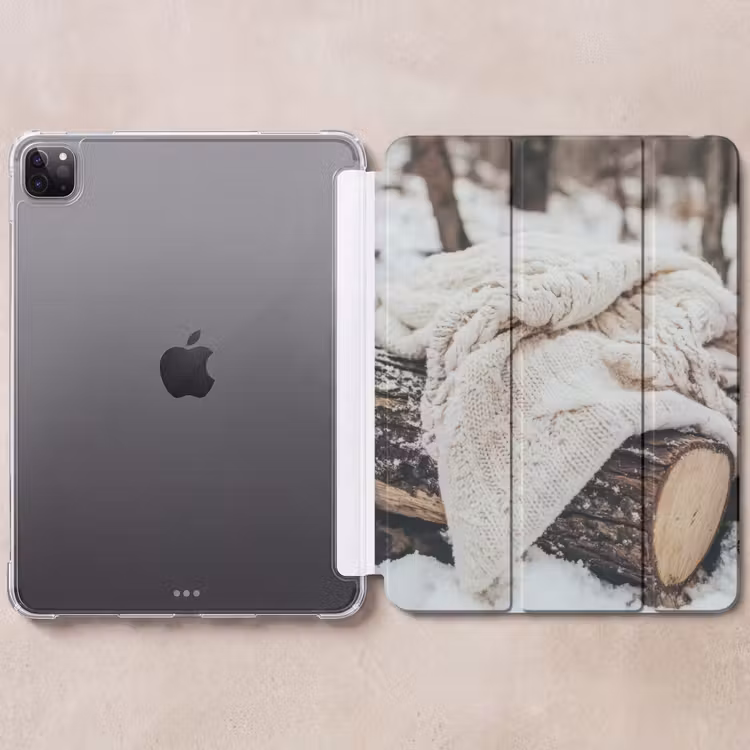 iPad-Hülle - Decke - Weiß - Baumstumpf - Winter - Schnee — 6