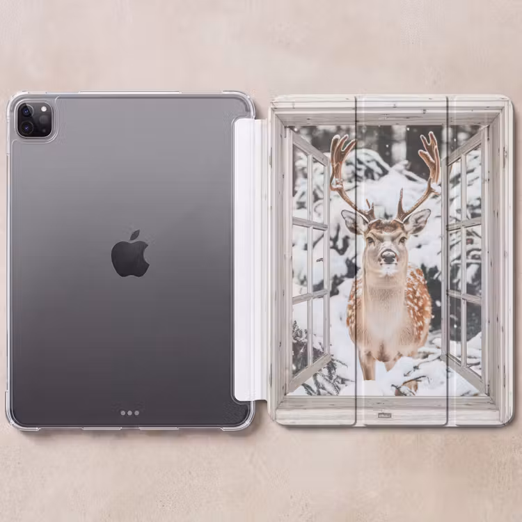 iPad-Hülle - Durchgucken - Hirsch - Schnee - Winter - Wald - Tiere - Natur — 6