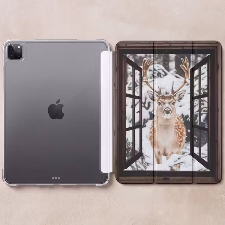 iPad-Hülle - Hirsche - Schnee - Winter - Wald - Tiere - Durchblicken — 6