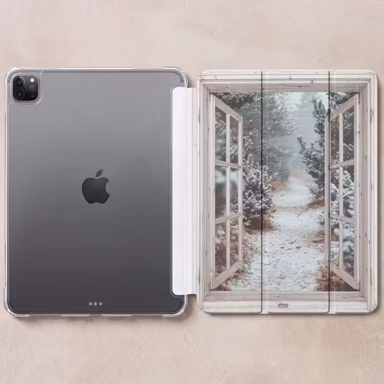 iPad-Hülle - Wald - Winter - Bäume - Natur - Weg - Aussicht - Weiß — 6
