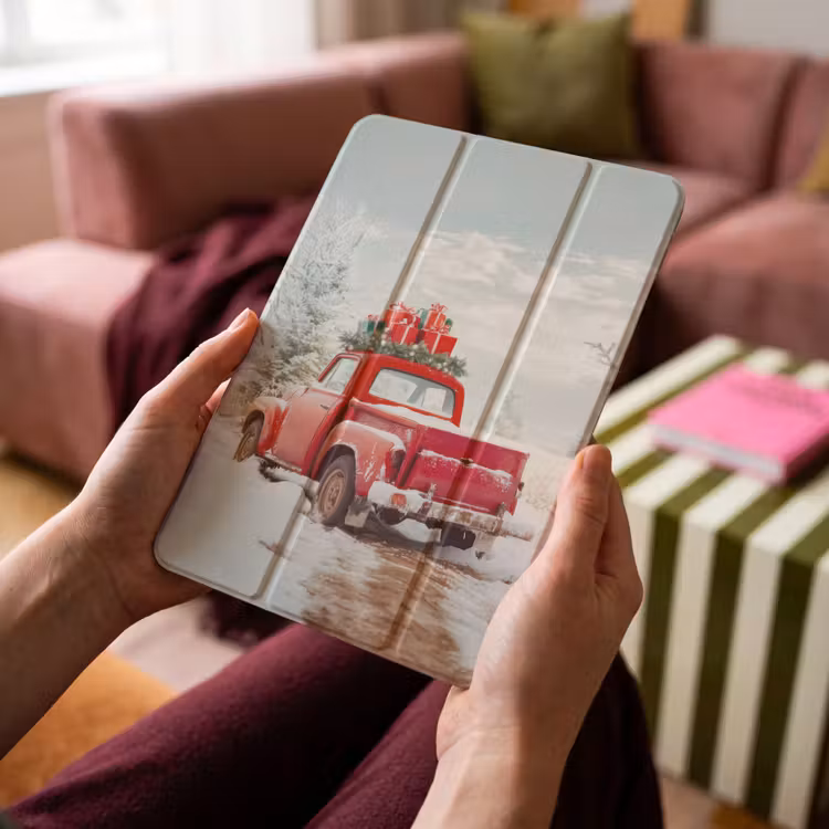 iPad-Hülle - Auto - Rot - Geschenke - Winter - Schnee - Weihnachten — 4